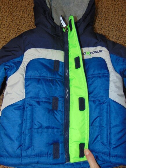 *Winter Jacket ZeroXPosur sz 18 months Blue Hooded Heavyweight Puffer Toddler - Picture 6 of 8